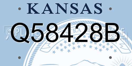 Q58428B Kansas License Plate