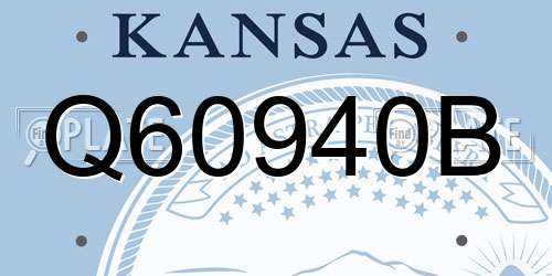 Q60940B Kansas License Plate