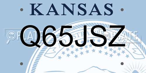 Q65JSZ Kansas License Plate