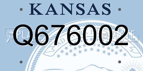 Q676002 Kansas License Plate