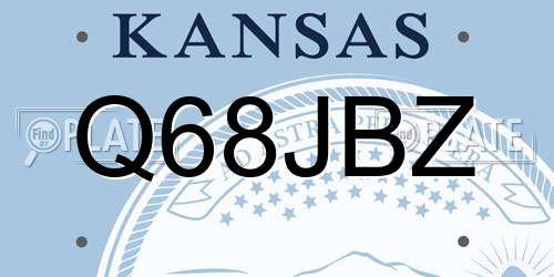 Q68JBZ Kansas License Plate