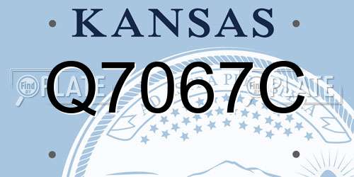 Q7067C Kansas License Plate