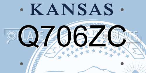 Q706ZC Kansas License Plate