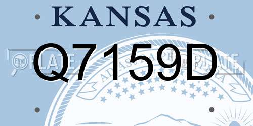 Q7159D Kansas License Plate