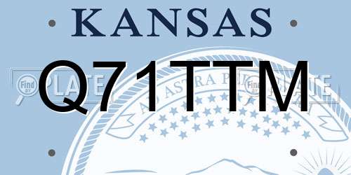 Q71TTM Kansas License Plate