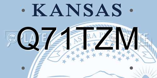 Q71TZM Kansas License Plate