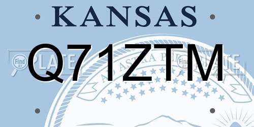 Q71ZTM Kansas License Plate