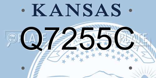 Q7255C Kansas License Plate