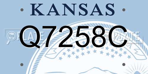 Q7258C Kansas License Plate