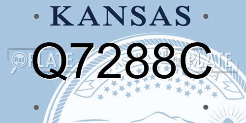 Q7288C Kansas License Plate