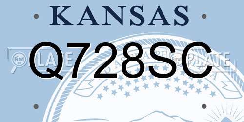 Q728SC Kansas License Plate