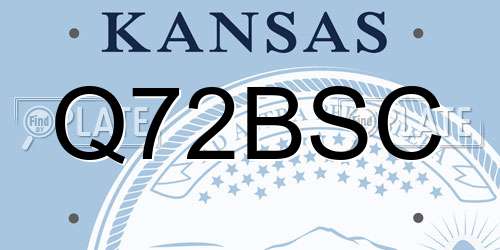 Q72BSC Kansas License Plate
