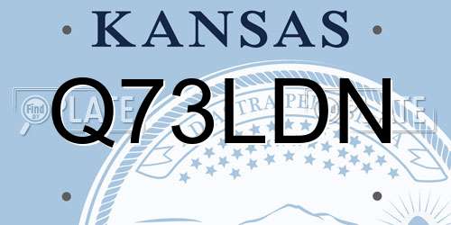 Q73LDN Kansas License Plate