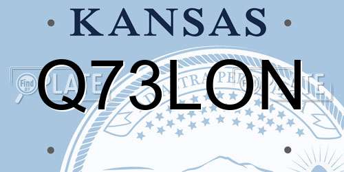 Q73LON Kansas License Plate