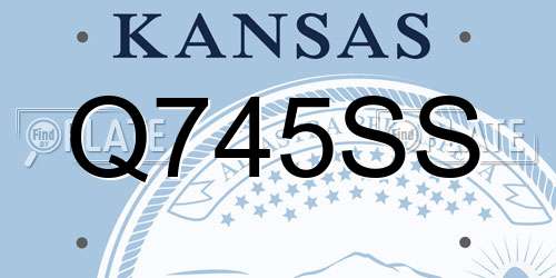Q745SS Kansas License Plate