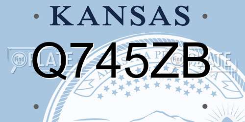 Q745ZB Kansas License Plate