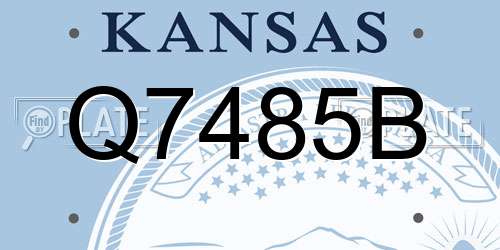 Q7485B Kansas License Plate