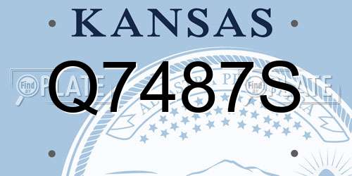 Q7487S Kansas License Plate