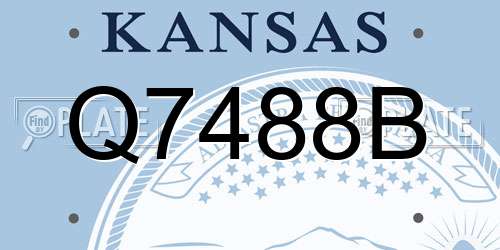 Q7488B Kansas License Plate