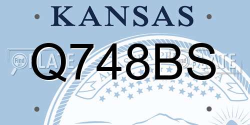 Q748BS Kansas License Plate