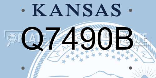 Q7490B Kansas License Plate