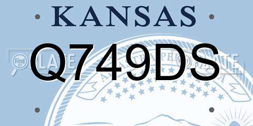 Q749DS Kansas License Plate