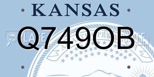 Q749OB Kansas License Plate