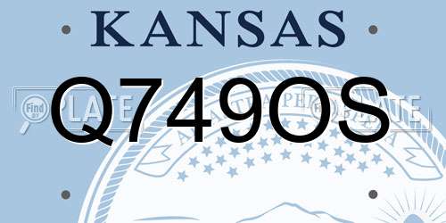 Q749OS Kansas License Plate
