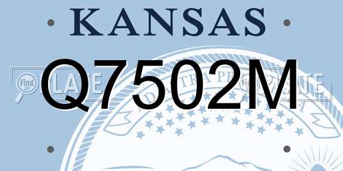 Q7502M Kansas License Plate