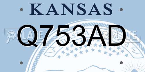 Q753AD Kansas License Plate