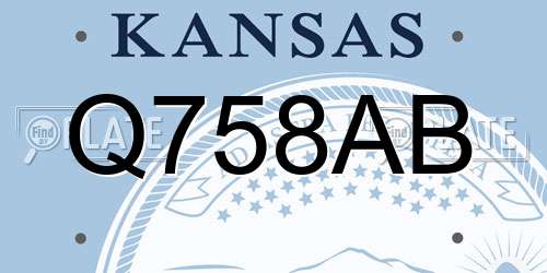 Q758AB Kansas License Plate