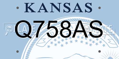 Q758AS Kansas License Plate