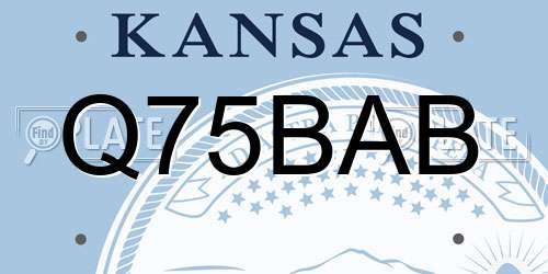 Q75BAB Kansas License Plate