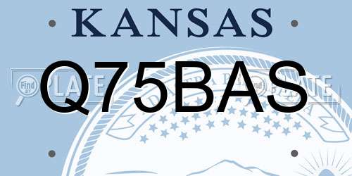 Q75BAS Kansas License Plate