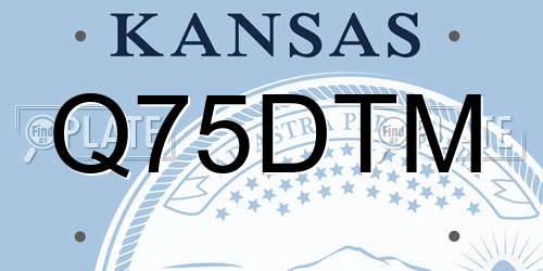 Q75DTM Kansas License Plate