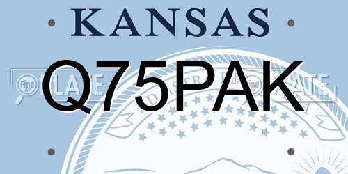 Q75PAK Kansas License Plate