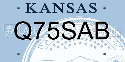 Q75SAB Kansas License Plate