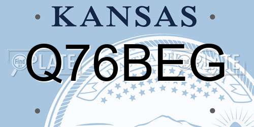 Q76BEG Kansas License Plate
