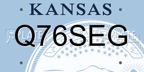 Q76SEG Kansas License Plate