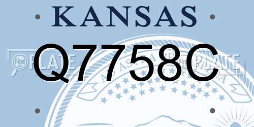 Q7758C Kansas License Plate