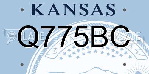 Q775BC Kansas License Plate