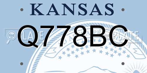 Q778BC Kansas License Plate