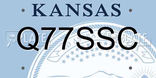 Q77SSC Kansas License Plate