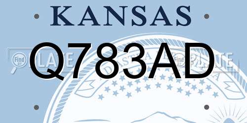 Q783AD Kansas License Plate