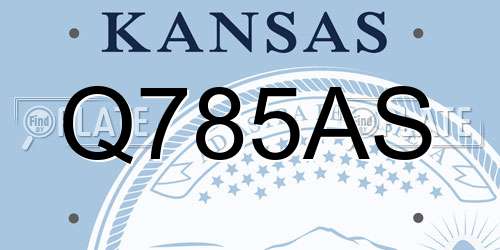 Q785AS Kansas License Plate