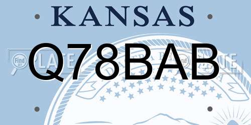 Q78BAB Kansas License Plate
