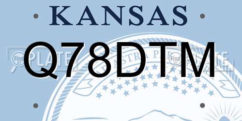 Q78DTM Kansas License Plate