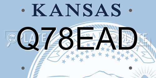 Q78EAD Kansas License Plate