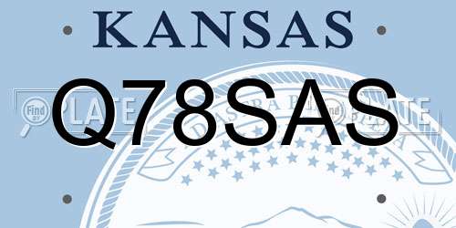Q78SAS Kansas License Plate