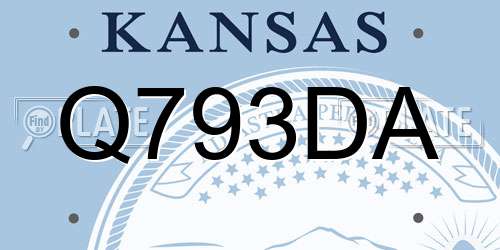 Q793DA Kansas License Plate